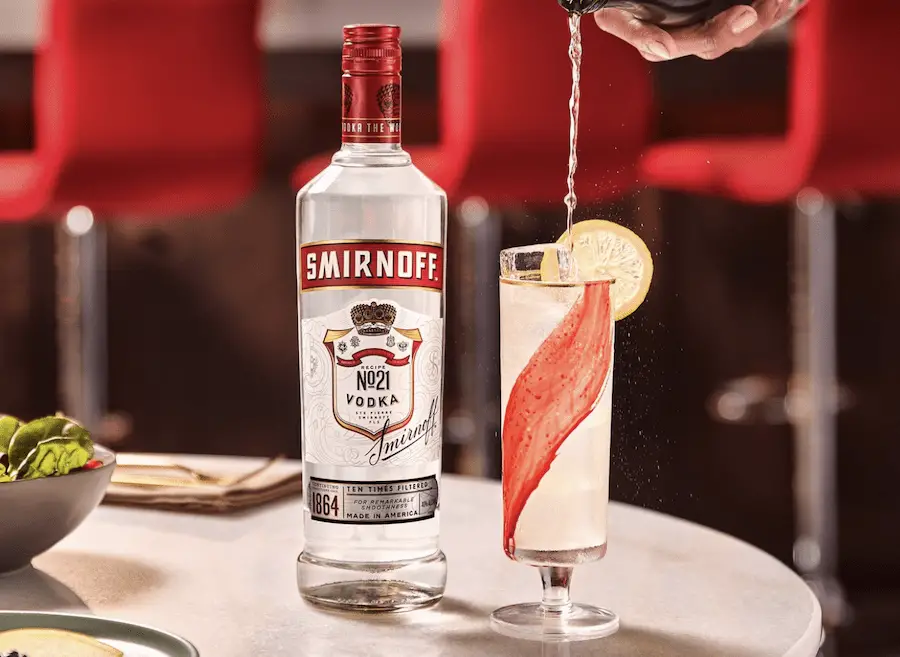 Smirnoff vodka being used for a cocktail