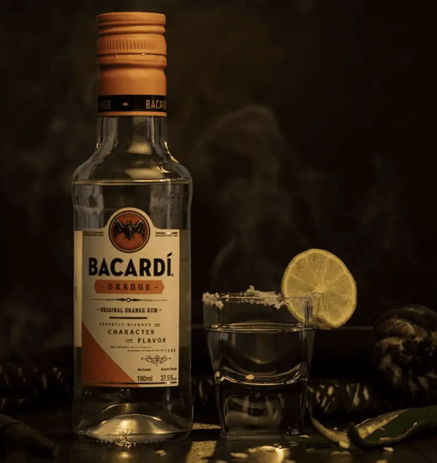 Bacardi Orange along with a lime cocktail